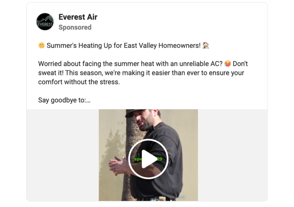 Everest Air Facebook ad