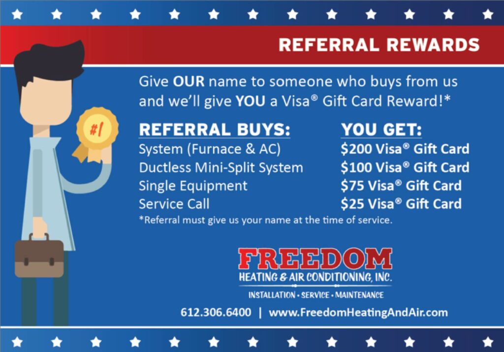 Gift Card Offer Example as a HVAC advertising idea