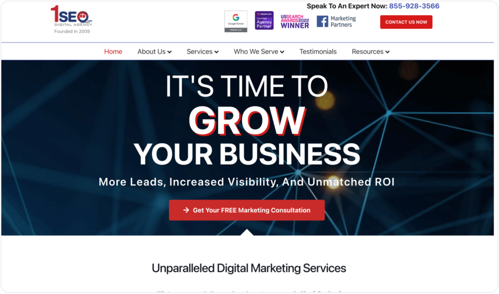 1SEO's Digital Agency's website's screenshot