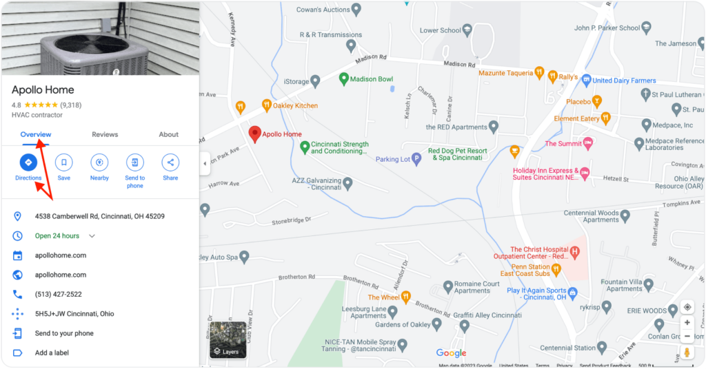 Apollo Home Google My Profile Overview