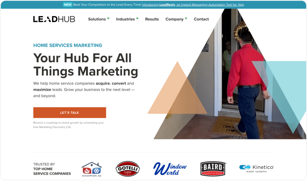 LeadHub's website's screenshot