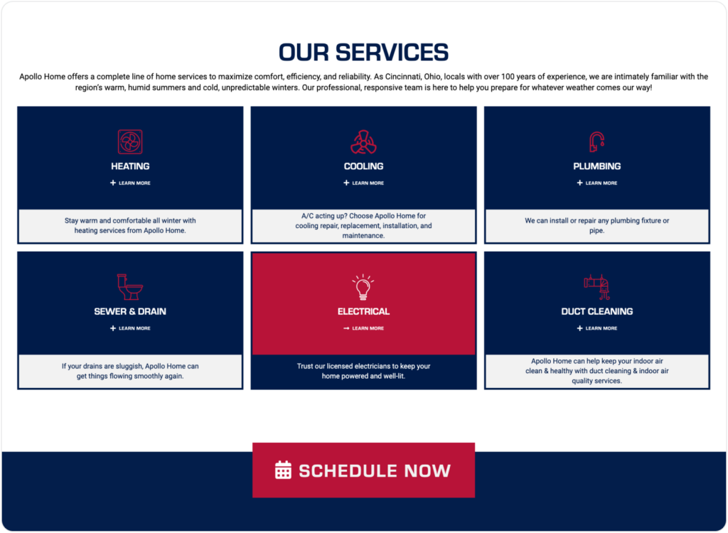 Well Designed Website Section