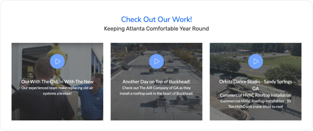 examples of hvac video portfolios