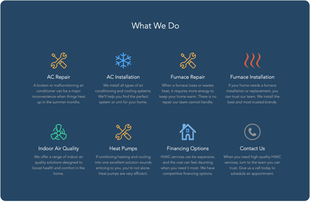 Scannable copy with snippets of service benefits