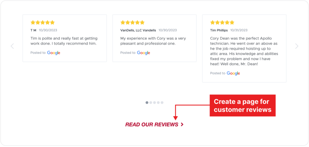 CTA for Review Page