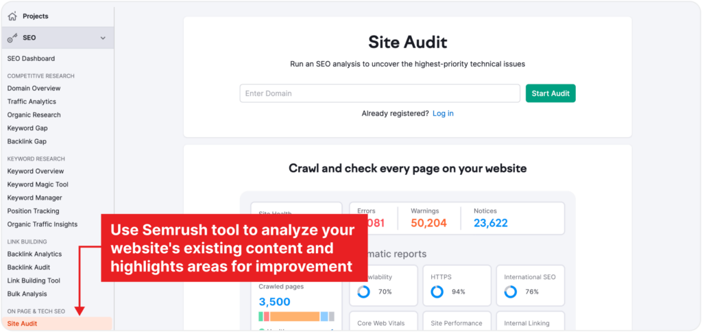 Semrush Site Audit