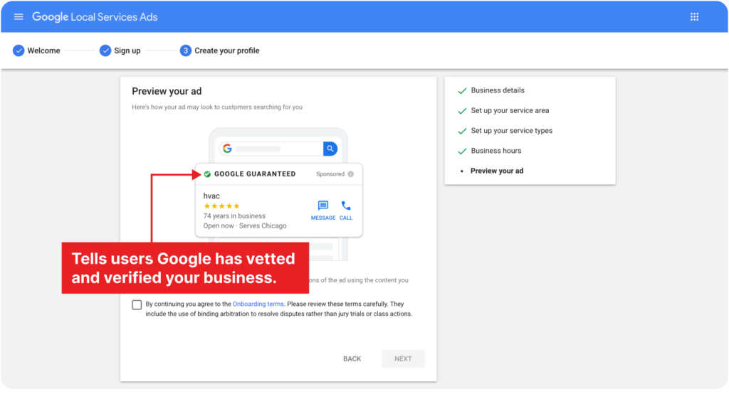 Google Local Preview Ad