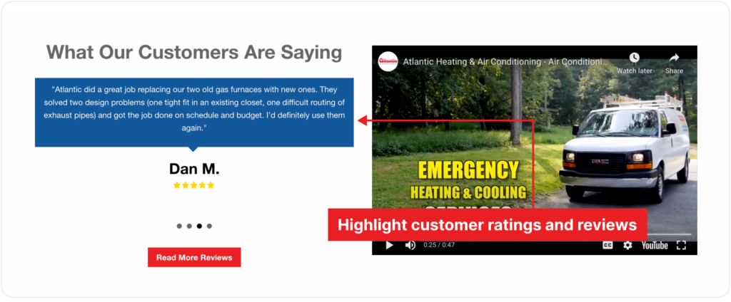 Highlight Customer Ratings and Reviews