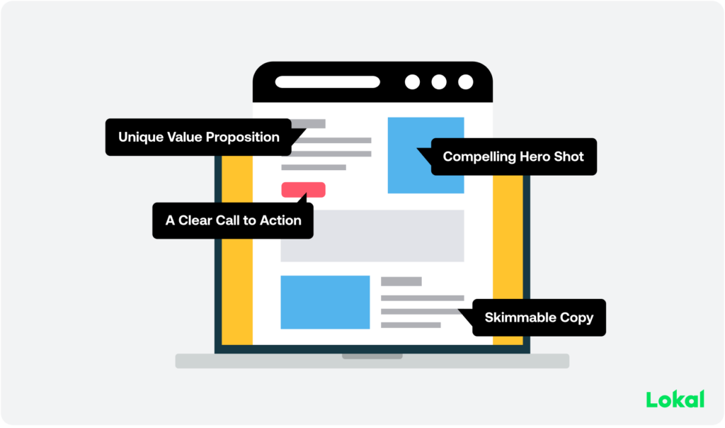 Landing Page Graphic On Gray