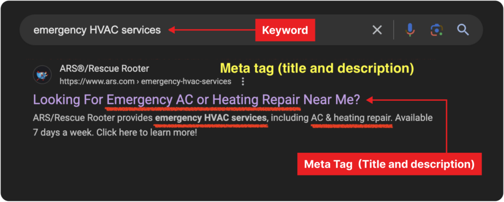 emergency HVAC services on Google