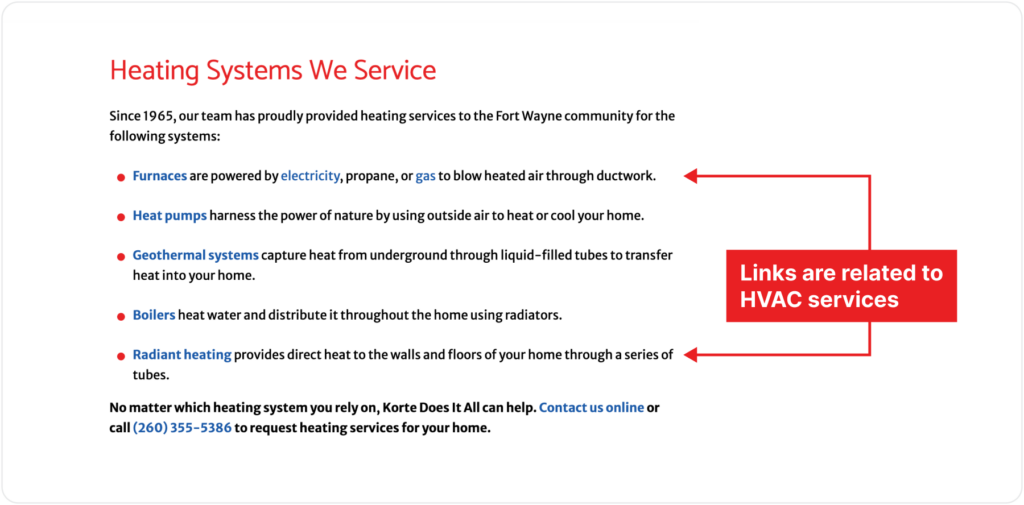 Korte heating systems screenshot