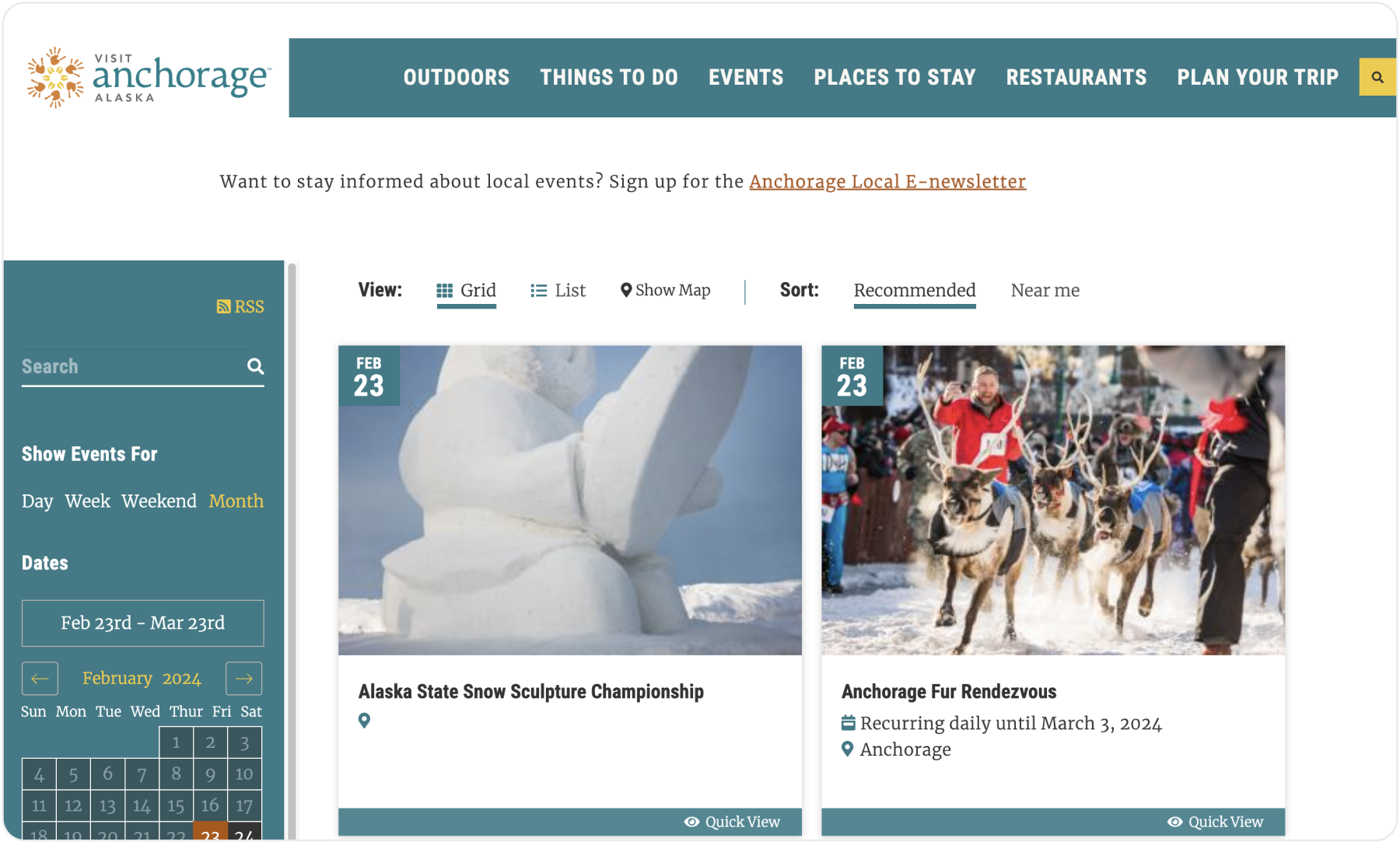 screenshot showing local community calendar to which you can add your local events and website links to build local backlinks and rank on Google Maps.