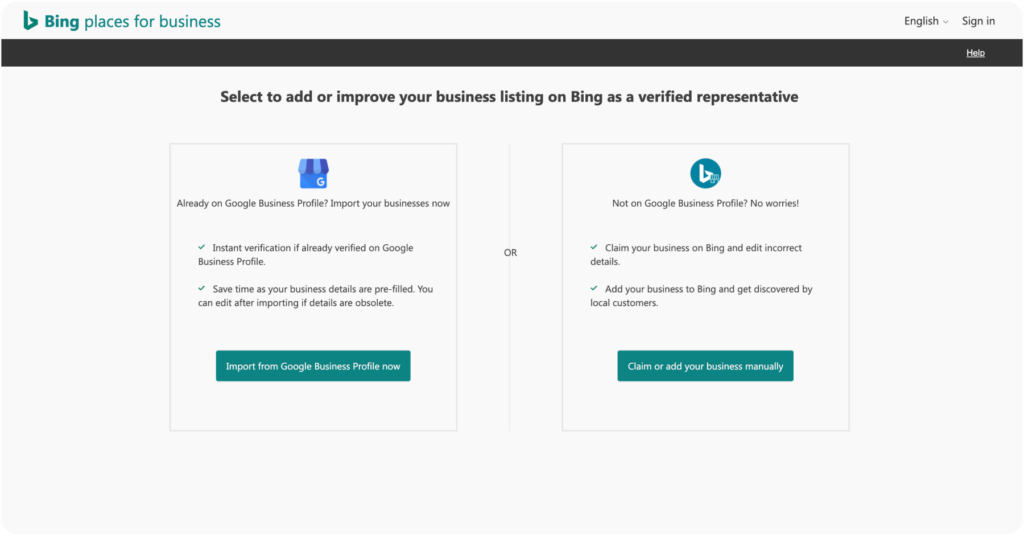 Lokal - screenshot showing Bing directory for local businesses to improve local SEO
