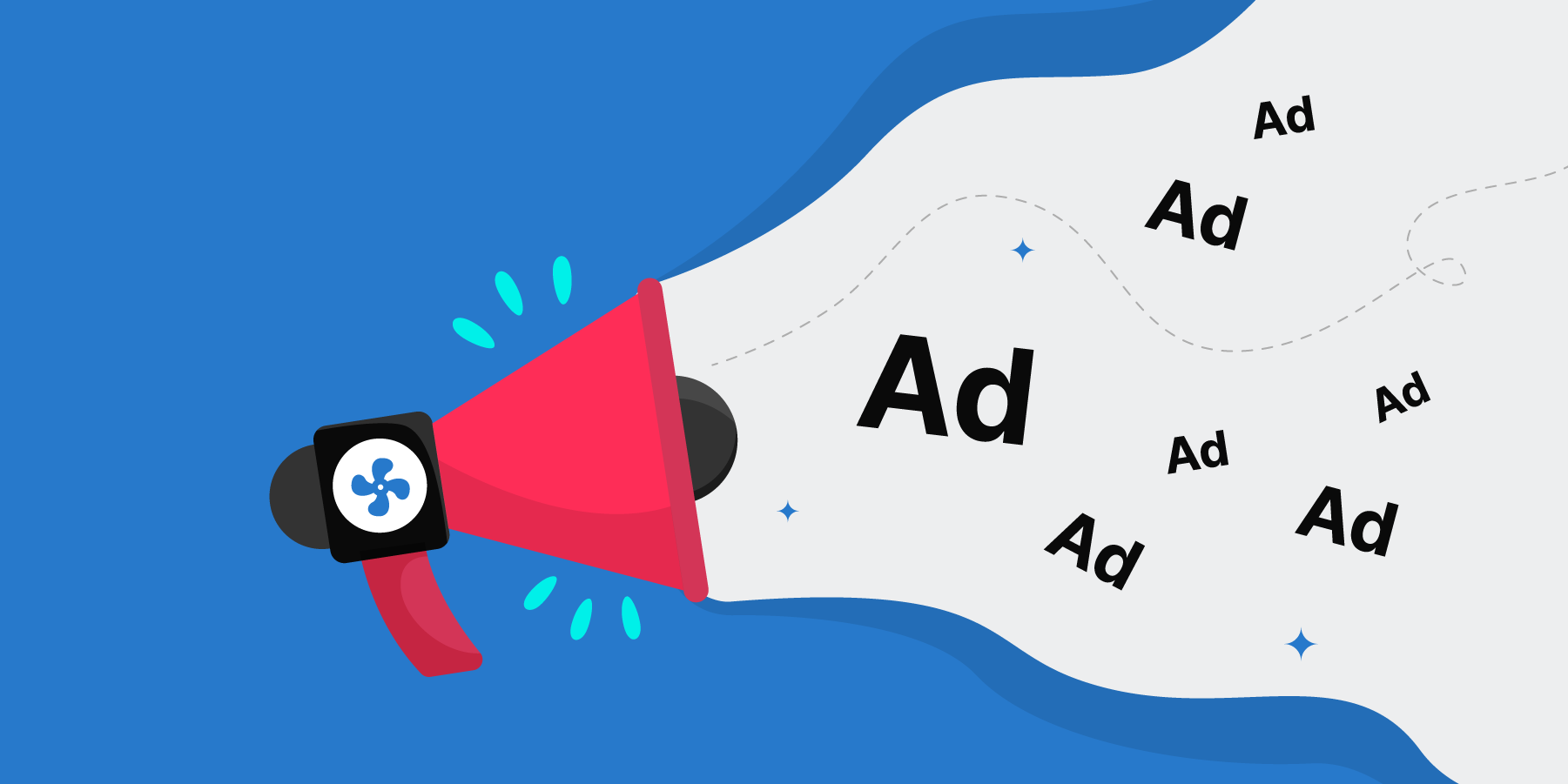 microphone with a cloud with the word ad seven times