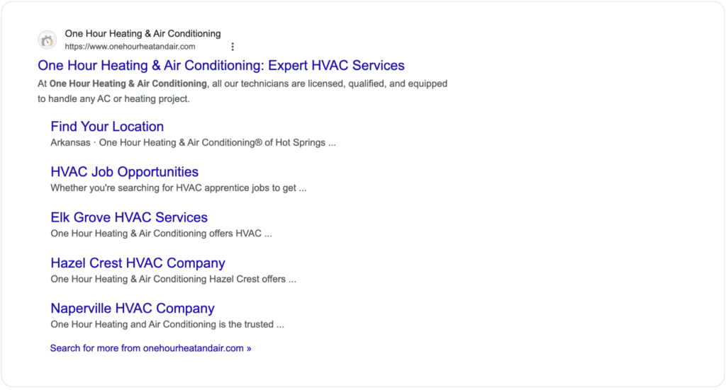 One hour heating Google search result