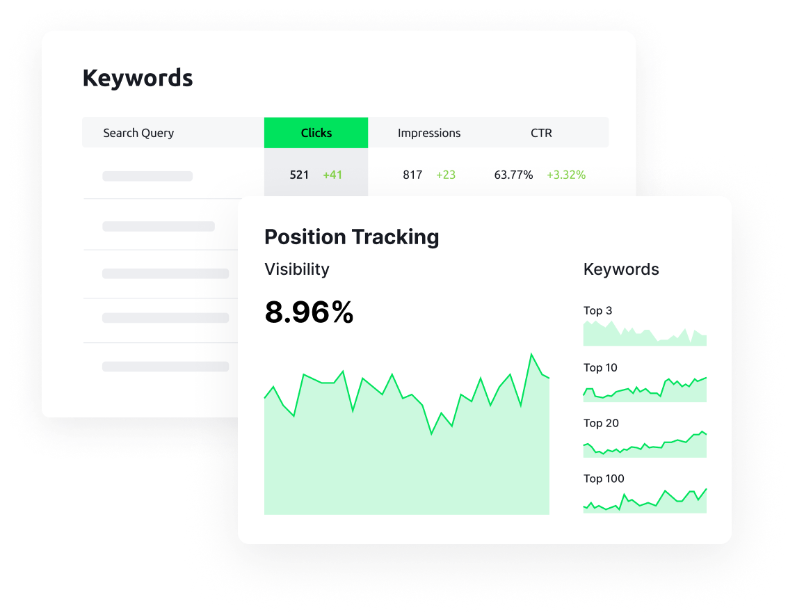 SEO keywords and tracking graphic
