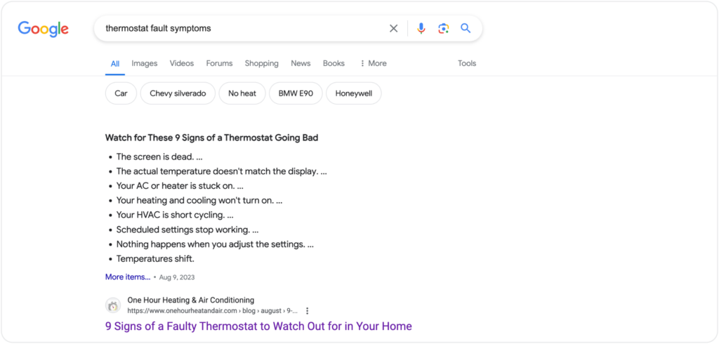 thermostat fault symptoms Google Search