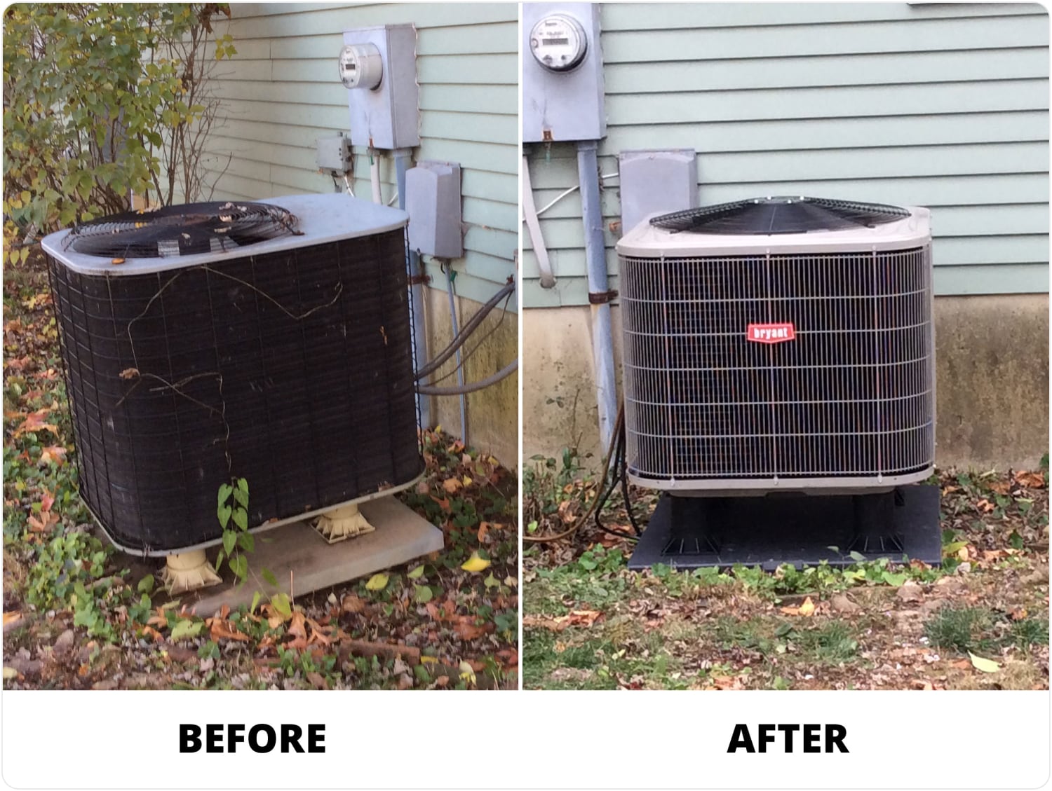 AC unit Before and after photos