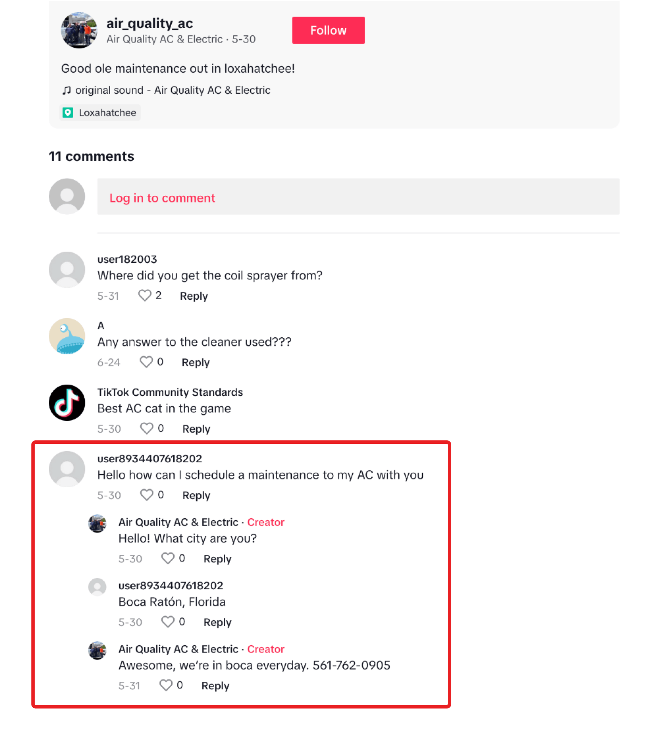 TikTok comment screenshot