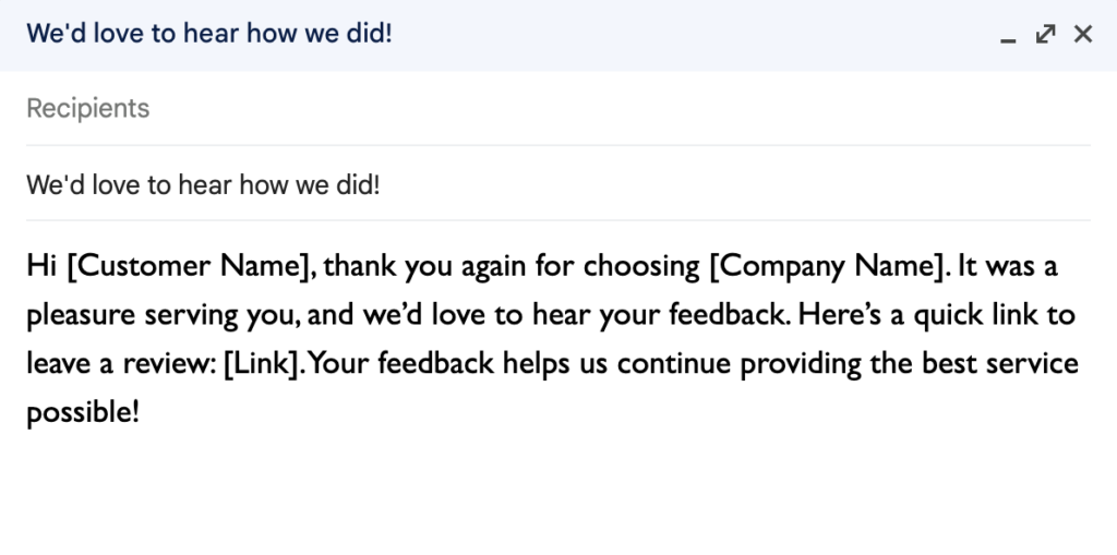 email template ask for review script