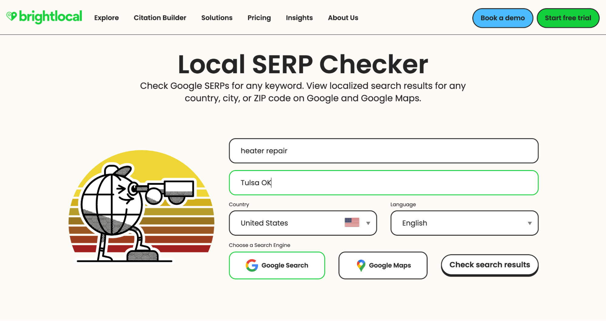 Brightlocal Local SERP page